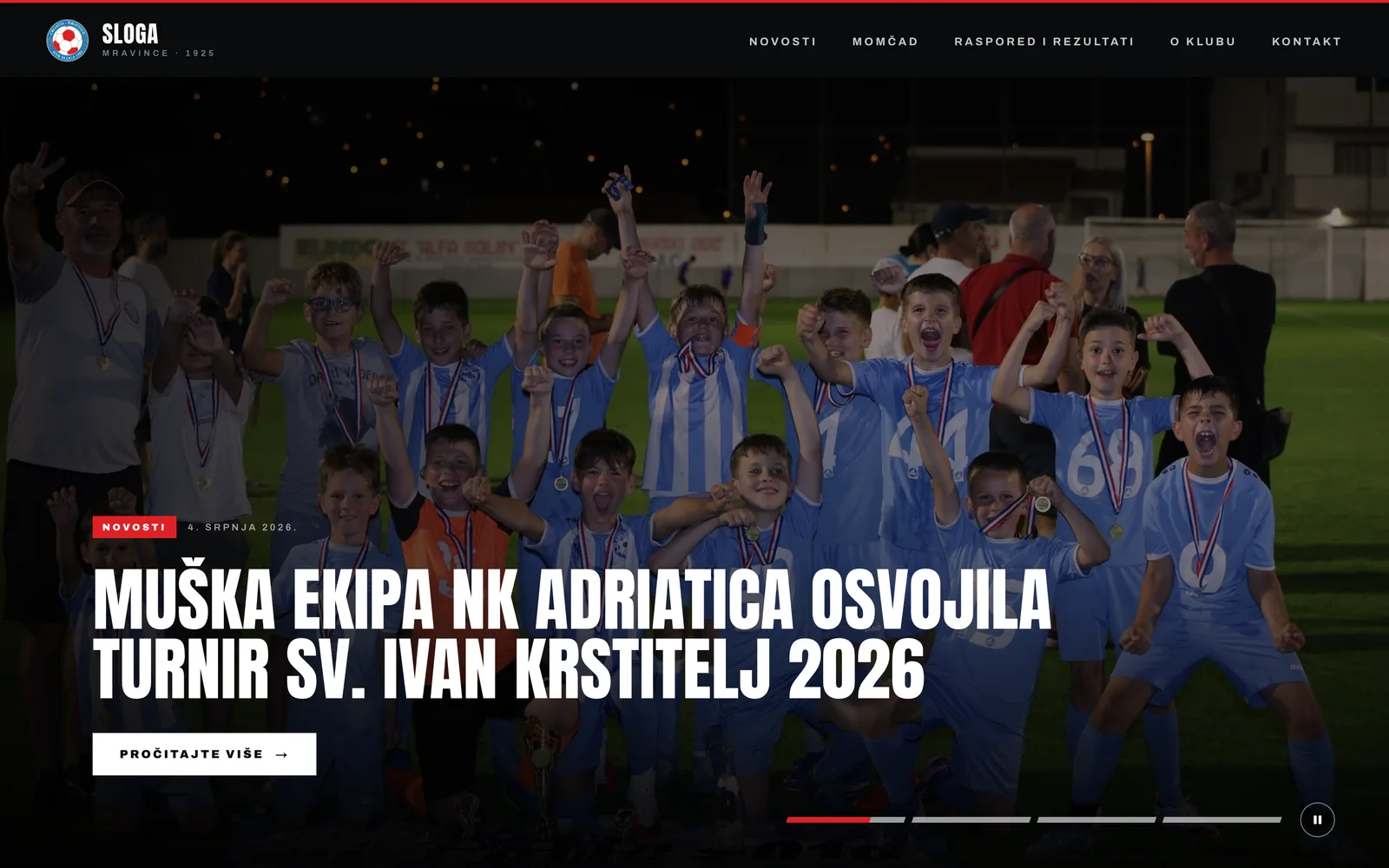 Naslovnica stranice HNK Sloga Mravince